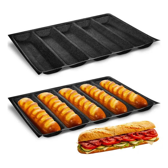 Molde Para Sandwich Pan Silicona 5 Ranura Hornear Franz Casa