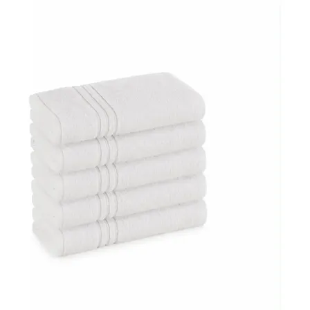 Kit 5 Toalhas De Rosto Onix 400 Gr Hotelaria Premium Karsten Branco Lisa