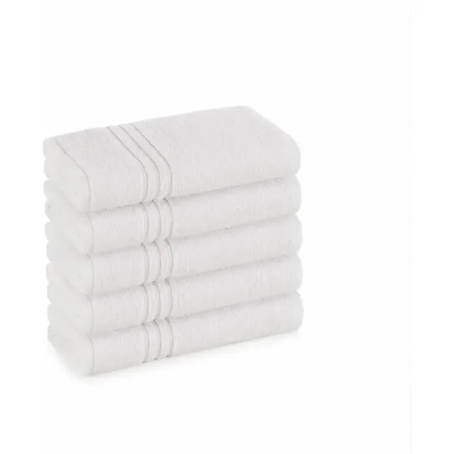 Kit 5 Toalhas De Rosto Onix 400 Gr Hotelaria Premium Karsten Branco Lisa