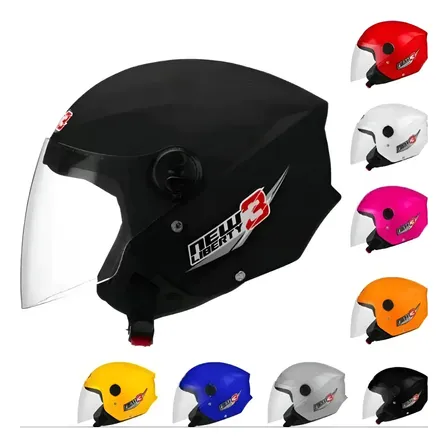 Capacete moto aberto pro tork new liberty three preto fosco tamanho 56 desenho solid viseira cristal