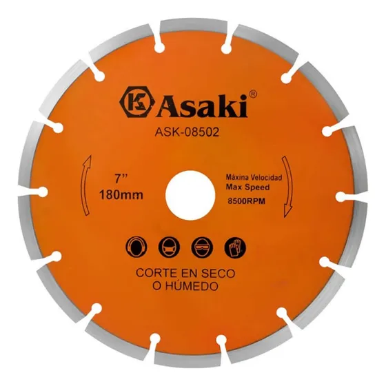 Disco Diamantado Segmentado Asaki Ask-078502 180mm Mf Shop