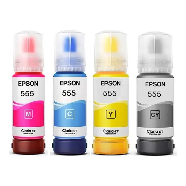 Pack De 4 Botellas De Tinta Epson T555 Colores L8160 L8180