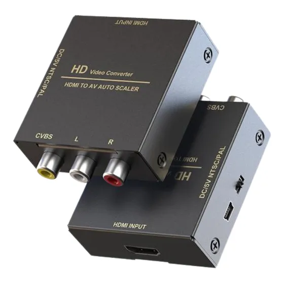 Convertidor Hdmi A Rca 1080p Full Hd Alta Calidad Metalico