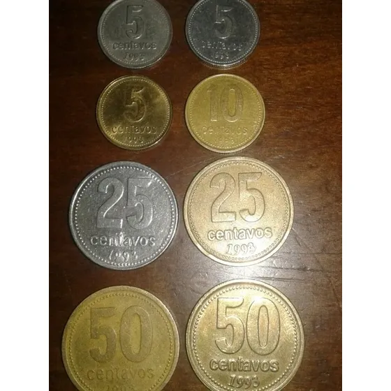 Monedas Argentinas De 5, 10, 25 Y 50 Centavos De 1993 