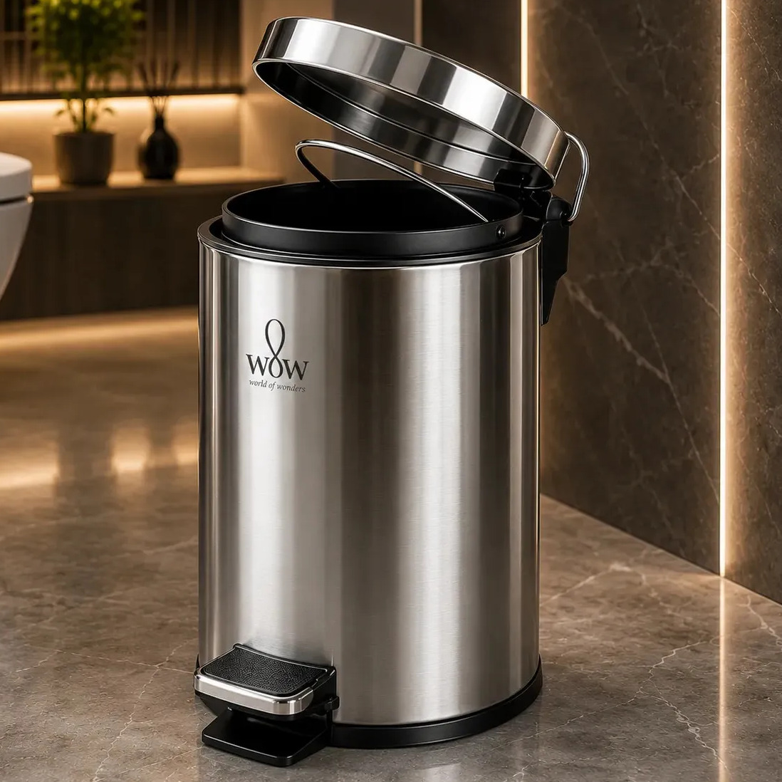 Lixeira inox 5L com pedal e balde removivel