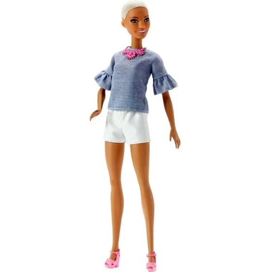 Barbie Fashion Negra Afro Rapada Sin Cabello Calva Cancer
