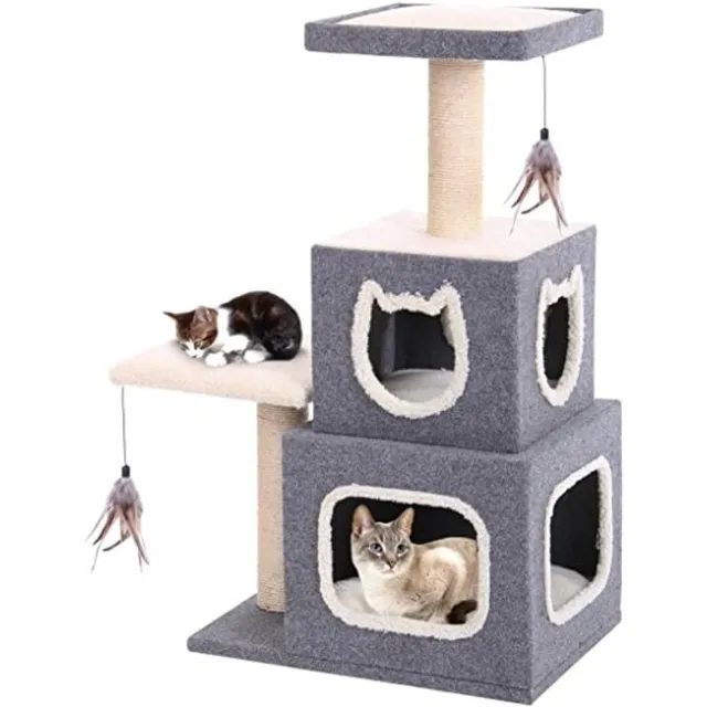 Parque Cama Arañador Gatos 42x60x102 Cms Alto Importado