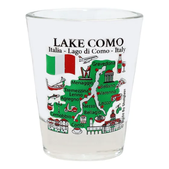 Vaso Chupito Collage Lago Como Italia Monumento Icono