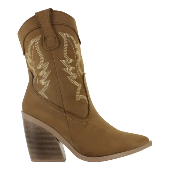 Kiut Bota Vaquera Tacon Ancho Moda Fiesta Casual Mujer 86996