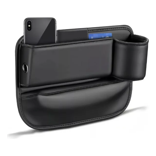 Organizador Multiuso Para Asiento De Cuero Con Portabotellas