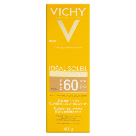 Protetor Solar Clarify FPS 60 Média Vichy Idéal Soleil Caixa 40g