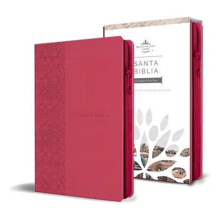 Biblia Rv 1960 Letra Grande Símil Piel Fucsia