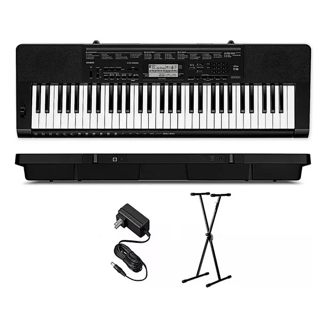 Teclado Organo Casio Ctk3500 Sensitivo De 5 Octavas 61 Teclas Polifonia De 48 Voces Con Dance Music Usb Midi Con Soporte