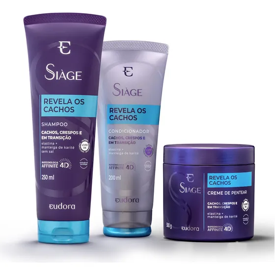 Eudora Kit Siàge Revela Os Cachos: Shampoo 250ml + Condicion