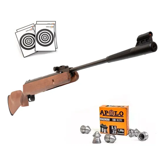 Rifle Aire Comprimido Nitro Piston Fox Sr1250 + Balines