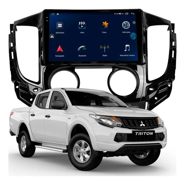 Multimídia Aikon Próton G3 L200 Triton 2018 A 2024 6+64gb 9p