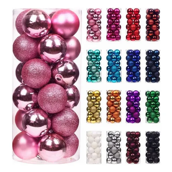 24pc 8cm Esferas Navidad Caramelo Decoración Navideña Árbol