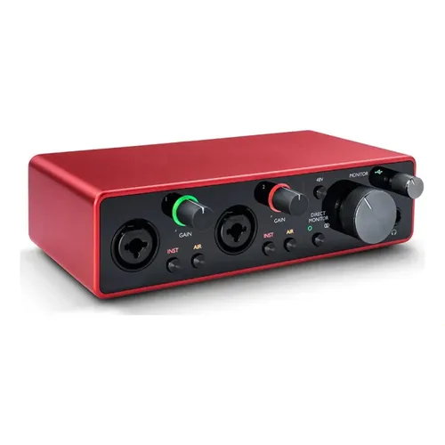 Kit Interface Focusrite Scarlett Solo Studio 4 Geracao Vermelho