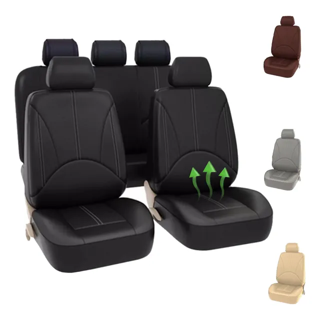 Cubre Asientos De Coche Piel Universal Respirable 9 Piezas