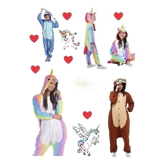 Pijamas Unicornio Niños Y Adultos. Kohala, Panda, Chimpance