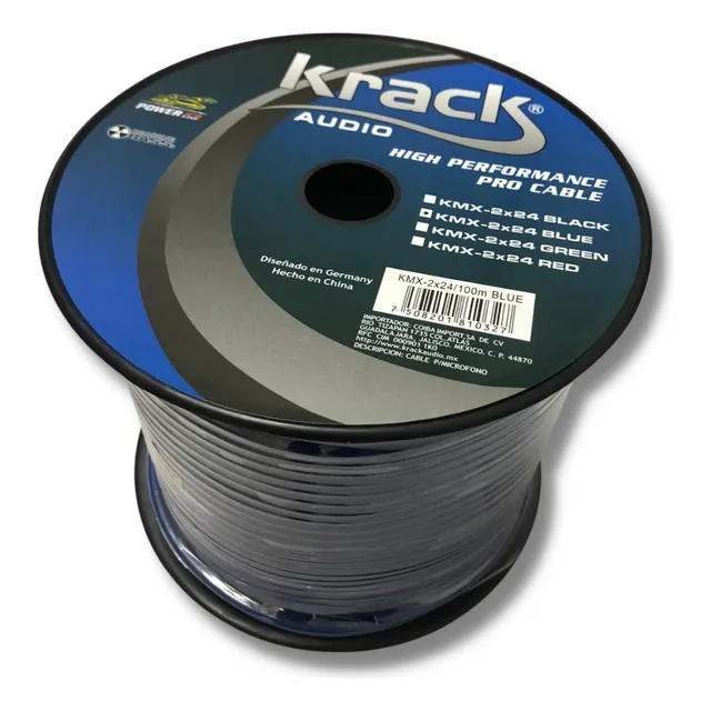 Rollo De Cable Balanceado P/xlr Microfono Kmx-2x24 Azul