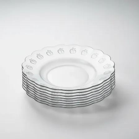 Jogo De Pratos Fundos 12 Peças Em Vidro Para Almoço/janta