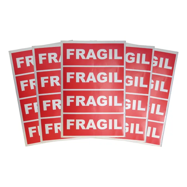 Letrero De Aviso - 20 Stickers Frágil - Señal No Aplica