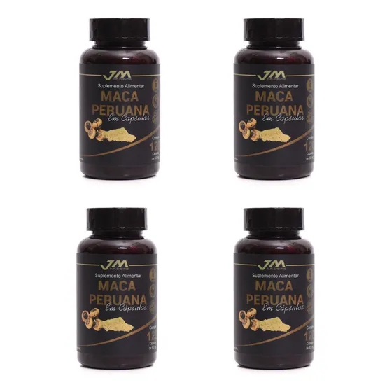 Suplemento Em Cápsula Jm Industria De Suplemento Vitaminas Maca Peruana Em Pote De 240ml 120 Un Pacote X 4 U Nutricional/Esportivo