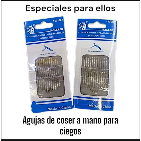 Agujas De Coser A Mano Especial Para Ciegos