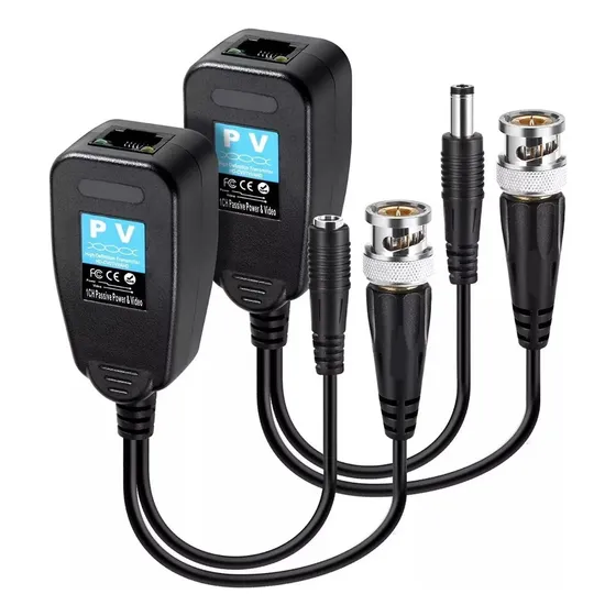 Video Balun Rj 45 Pasivo 400mts Hd Con Corriente