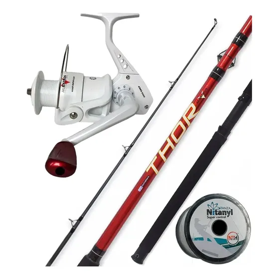 Combo Pesca Variada Pesada Caña 2,70m Reel Tanza Albatros