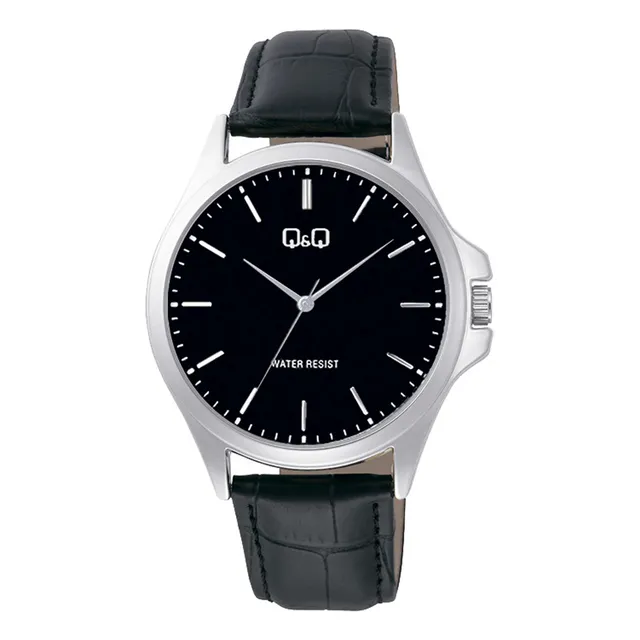 Reloj Q&q Hombre Cuero Negro - Md3