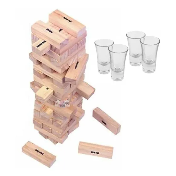 Juego Torre De Jenga Con Copas Para Tomar Y Emborracharse