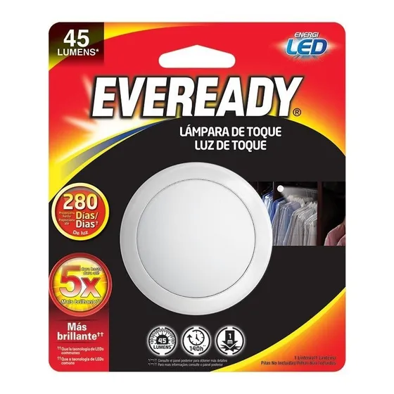 Lampara luz led Eveready 1 toque Pared closet 45 Lumens color blanco