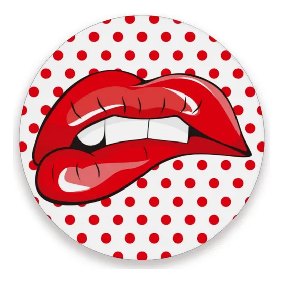 Vnurnrn Mujer Labio Rojo Punto Posavaso Para Bebida 1 Pieza