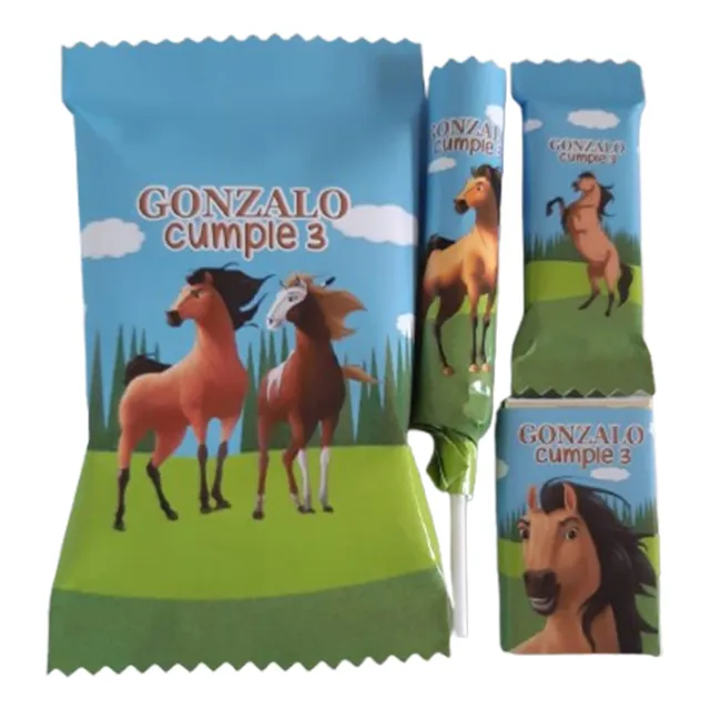 Candy Bar Spirit Caballo Golosinas Personalizadas 10 Niños