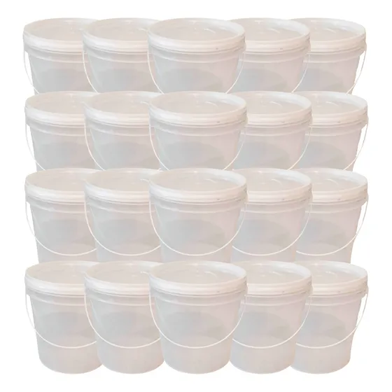 Kit 20 Balde 3,6l Transparente Hermético Atóxico Alimentício