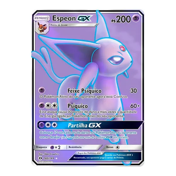 Carta Pokémon Espeon Gx Arte Expandida Sol E Lua