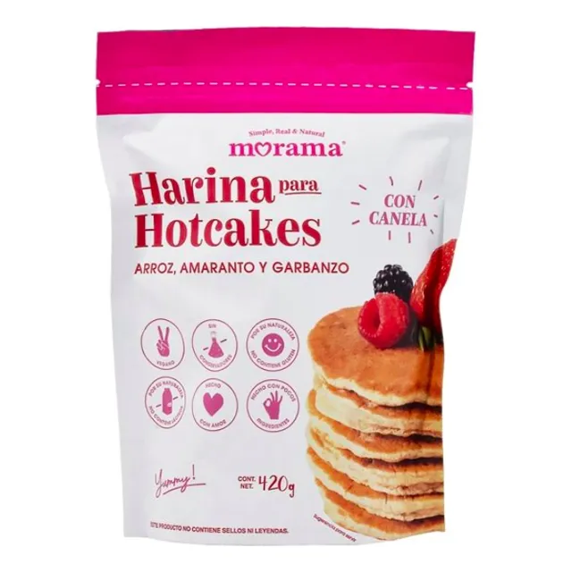 Harina De Arroz Amaranto Garbanzo Para Hot Cakes 3 Pzas 420g