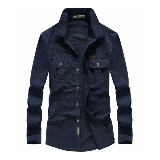 Haoricu Blusa Manga Larga Boton Para Hombre Primavera