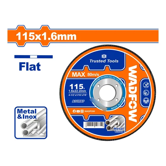 Set De 4 Disco Corte De Metal Acero Inoxidable 4 1/2 Wadfow