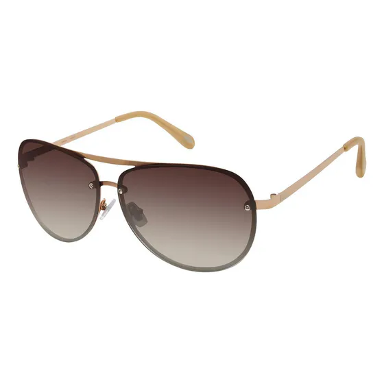Lentes De Sol Fossil Outlook X82564 Marrón Mujer Color Del Armazón Dorado