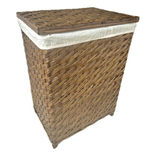 Cesto Para Ropa De Mimbre Natural Organizador Artesanal 60cm Cesto Para Ropa De Mimbre Natural Organizador Artesanal 60cm
