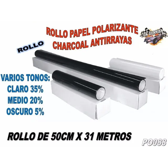 Rollo Papel Polarizante Antirrayas Charcoal 50cm X 31m Po088