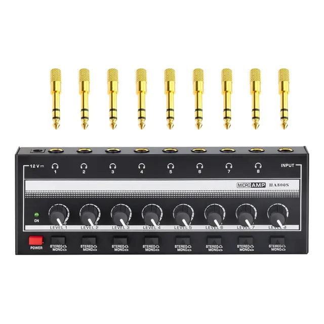 Amplificador De Audio Estéreo De 8 Canales Para Audífonos