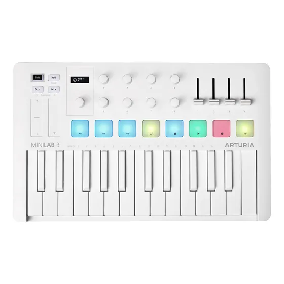 Teclado Controlador Midi Arturia Minilab 3 Alpine White 25 Teclas
