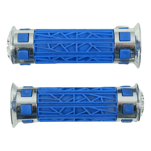 Puños Grip Bicicleta Goma Con Detalles Cromados Tipo Chopper