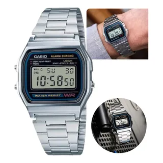 Relogio Casio Unissex Vintage Prata - A158wa-1df Relogio Casio Unissex Vintage Prata - A158wa-1df