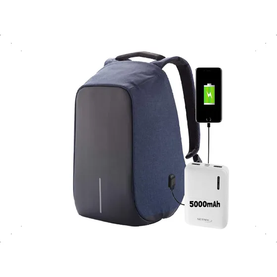 Mochila Antirrobo Combo Power Bank Cargador Portatil Nuevo