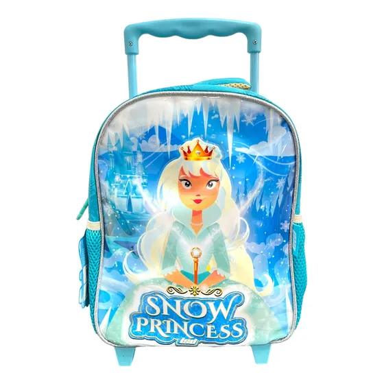 Mochila Carro Lesedife Princess 12'' Niña Urbana Escolar Color Celeste Diseño De La Tela 94.20403.1
